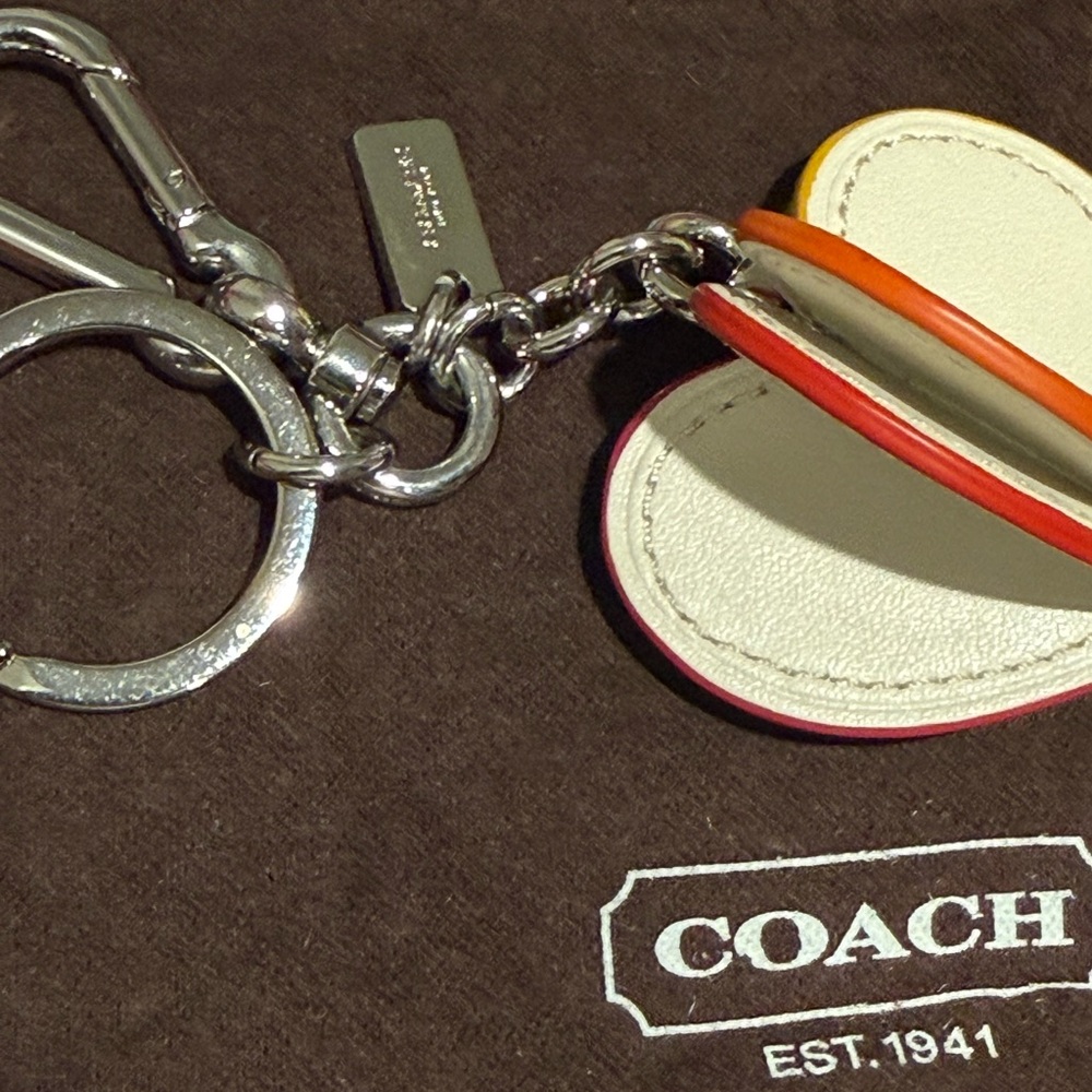 Coach 3D Heart Keychain Bag Charm with Rainbow Edges - Picture 6 of 6